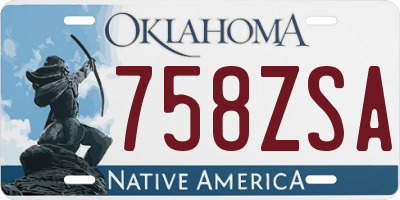 OK license plate 758ZSA