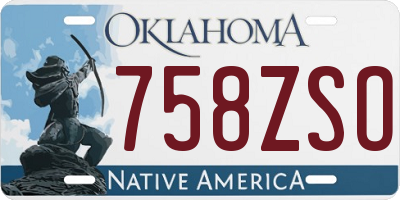 OK license plate 758ZSO