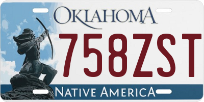 OK license plate 758ZST
