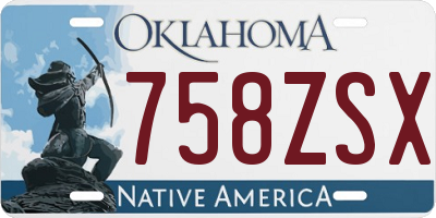 OK license plate 758ZSX