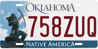 OK license plate 758ZUQ