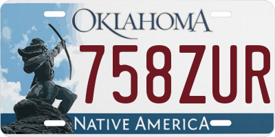 OK license plate 758ZUR