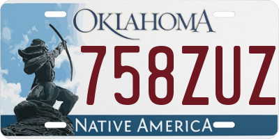 OK license plate 758ZUZ