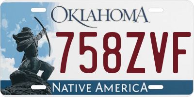 OK license plate 758ZVF