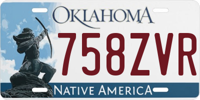 OK license plate 758ZVR