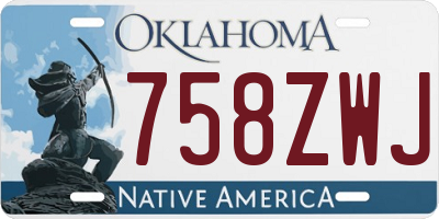 OK license plate 758ZWJ