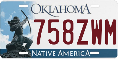 OK license plate 758ZWM