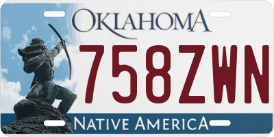 OK license plate 758ZWN