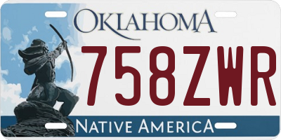 OK license plate 758ZWR