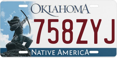 OK license plate 758ZYJ