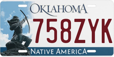 OK license plate 758ZYK