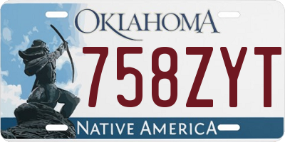 OK license plate 758ZYT