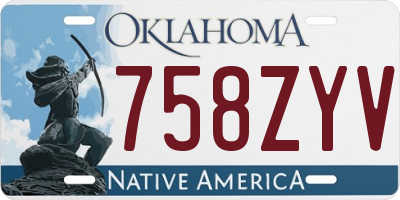 OK license plate 758ZYV