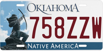 OK license plate 758ZZW