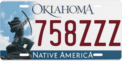 OK license plate 758ZZZ