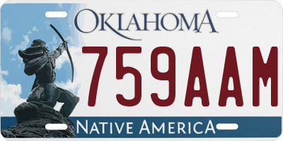 OK license plate 759AAM