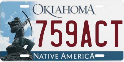 OK license plate 759ACT