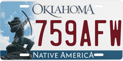 OK license plate 759AFW