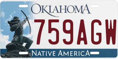 OK license plate 759AGW