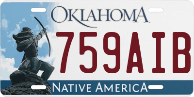 OK license plate 759AIB