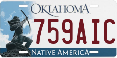 OK license plate 759AIC