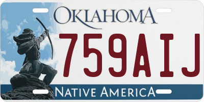 OK license plate 759AIJ