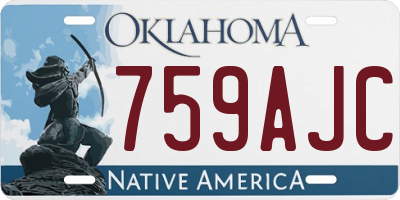 OK license plate 759AJC