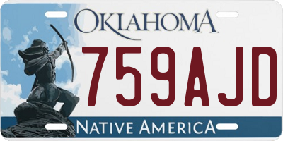 OK license plate 759AJD