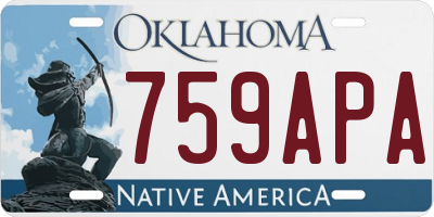 OK license plate 759APA