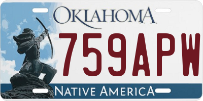 OK license plate 759APW