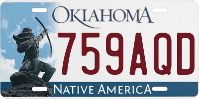 OK license plate 759AQD
