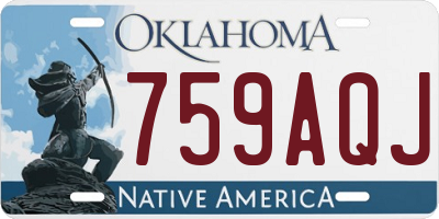 OK license plate 759AQJ