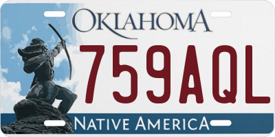 OK license plate 759AQL