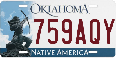 OK license plate 759AQY