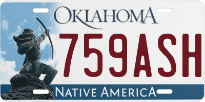 OK license plate 759ASH