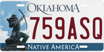 OK license plate 759ASQ