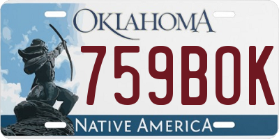 OK license plate 759BOK