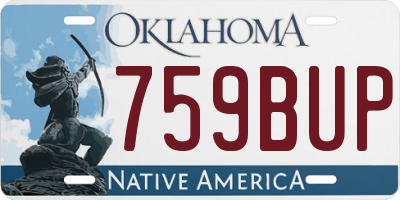 OK license plate 759BUP