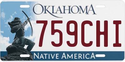 OK license plate 759CHI