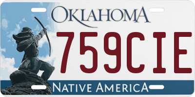 OK license plate 759CIE