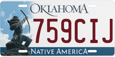 OK license plate 759CIJ