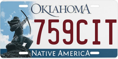 OK license plate 759CIT