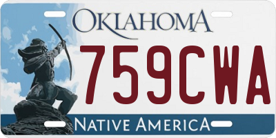 OK license plate 759CWA
