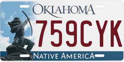 OK license plate 759CYK