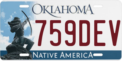 OK license plate 759DEV
