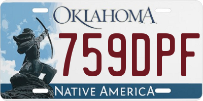 OK license plate 759DPF