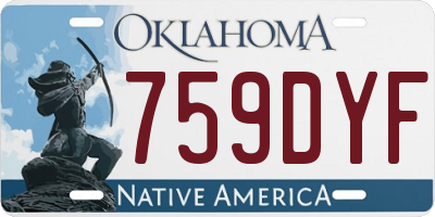 OK license plate 759DYF