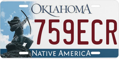 OK license plate 759ECR