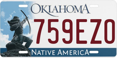 OK license plate 759EZO