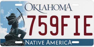 OK license plate 759FIE